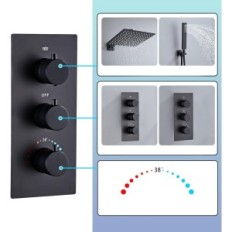 Summer shower set Sanitodox black thermostatic 25cm exhibition