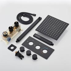 Summer shower set Sanitodox black thermostatic 25cm exhibition