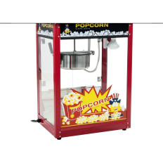 En bar för popcorn med en röd topp