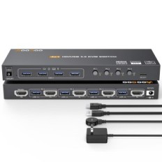 KVM HDMI Switch 4K / 60Hz a 4 Computer 1 Monitor 4xUSB3.0 con telecomando