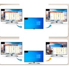 KVM HDMI Switch 4K / 60Hz a 4 Computer 1 Monitor 4xUSB3.0 con telecomando