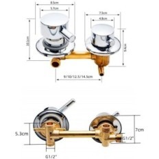 Vanne de douche de robinet AFUDER 2/3 / 4/5-Bidon Chromed