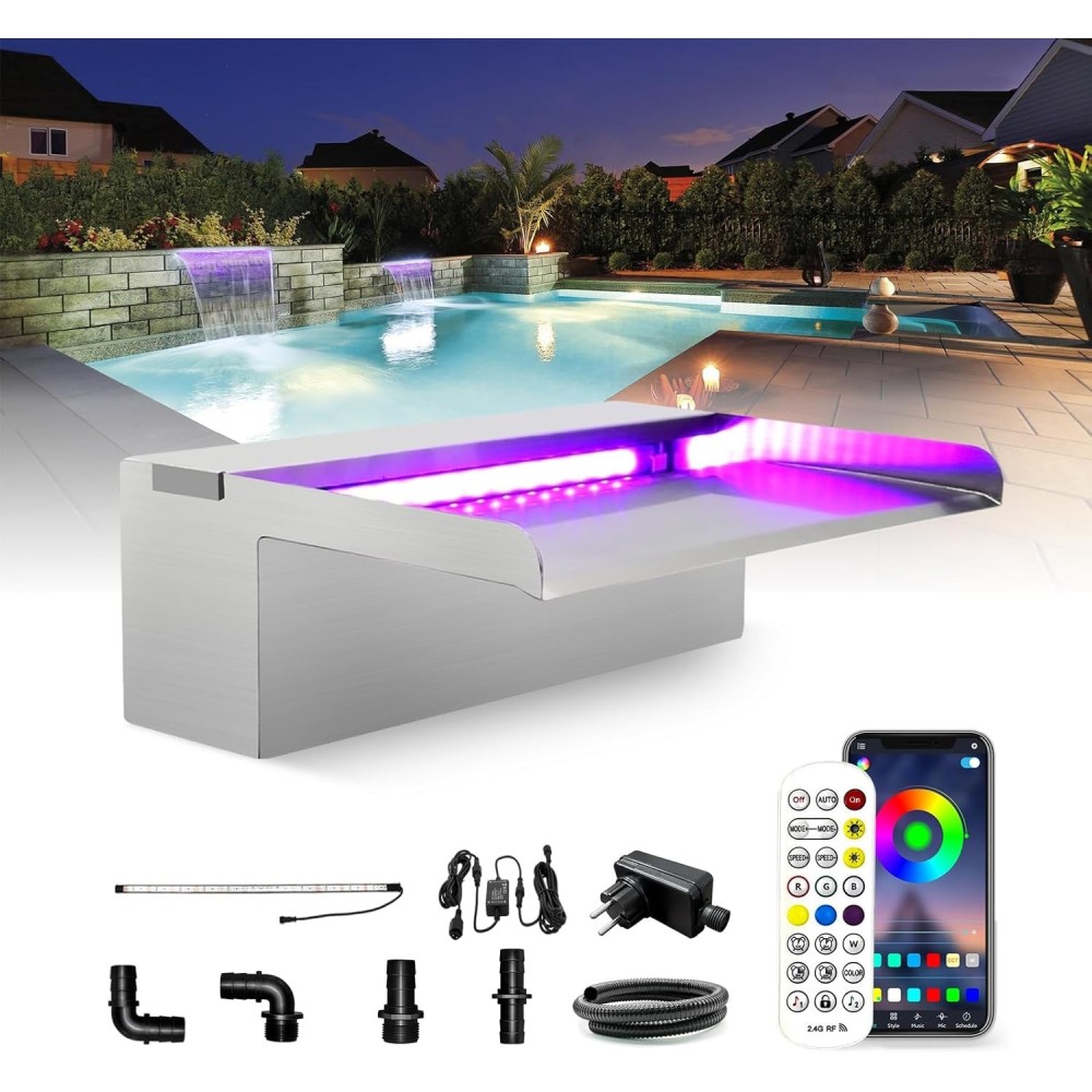 Fontana bazena s slapom 30 cm LONGRUN LR-8630 LED 7 Barve