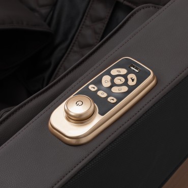 Silla de masaje Sakura 306A cuero sintético y madera — detalle de los controles