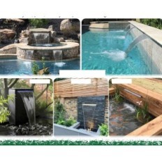 Fontana della piscina con cascata 30 cm Longrun LR-8630 LED 7 colori