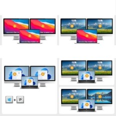 Comutador KVM YouingHDAV USB-C 2 Computadores 2 Dual 4K monitores @ 60Hz