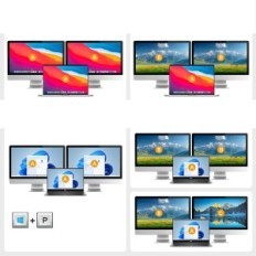 Byt KVM YOUETINGHDAV USB-C 2 Datorer 2 Dual 4K Monitors @ 60Hz