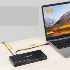 Bytt KVM YouTinghdav USB-C 2 Datamaskiner 2 Dual 4K Monitors @ 60Hz