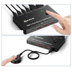 KVM YOUTINGHDAV USB- C 2 PC 2 Dual HDMI 4K @ 60Hz 65W PD monitorok