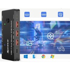 Διακόπτης KVM YouTingHDAV USB-C 2 PC 2 Οθόνες διπλής HDMI 4K @ 60Hz 65W PD