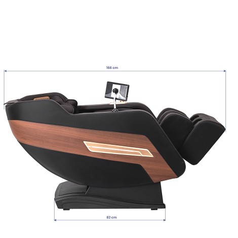 Sakura masažni stol 306A iz lesa in usnja — stranski pogled