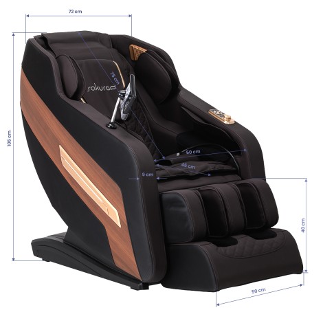 Sakura Massagesessel 306A Holz Leder - fortschrittliche Massagefunktionen — Seitenansicht