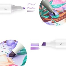 Marcadores alcohólicos Ohuhu 200 colores punta cincel y fina bolsa de Oahu