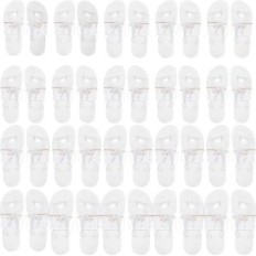 HESTAY SLIPPERS 20 WHITE UNISEX SETS voor een bruiloft met een decoratieve string