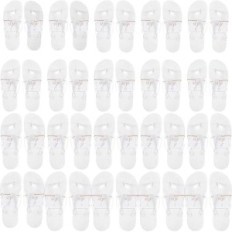 HESTAY slippers 20 white unisex sets for a wedding with a decorative string