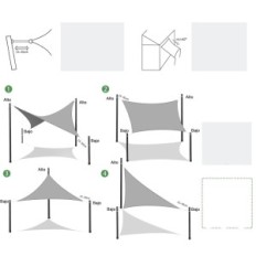 Sunglass AXT Shade 4x5 m Waterdichte UV antraciet