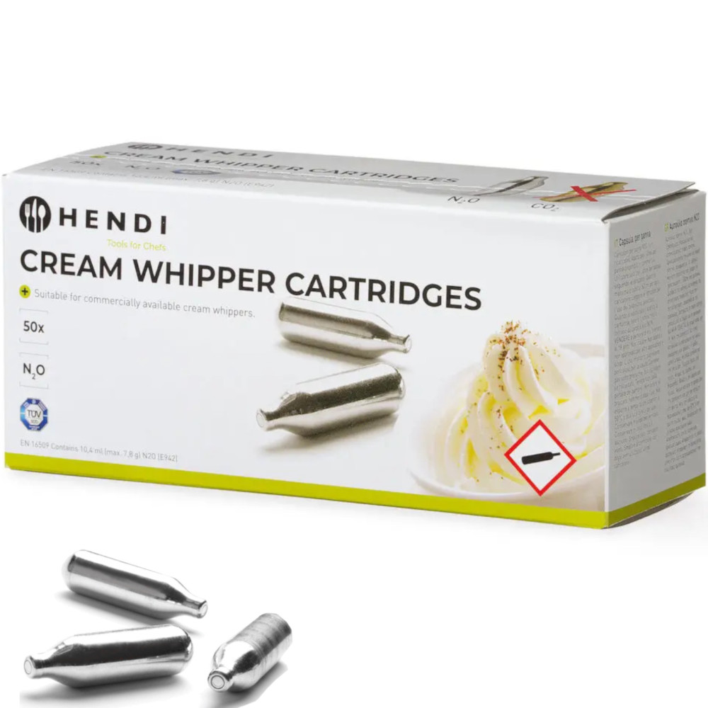Cartuchos Sifão para chantilly com gás N2O 50 PCs. Hendi 586907