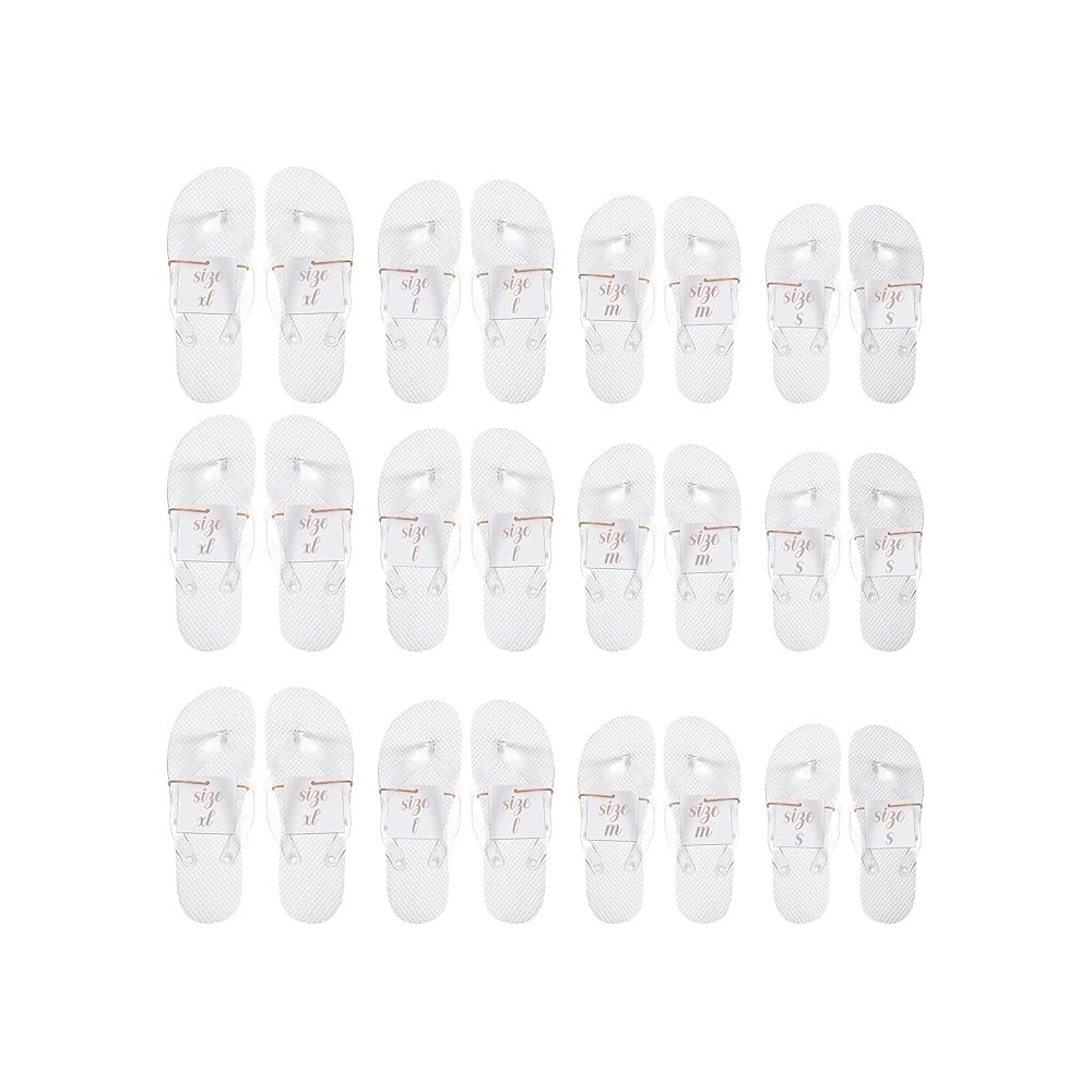 Slippers for Hestya wedding guests 24 Couples White 4 Sizes