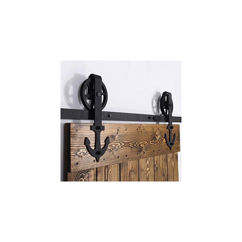 Reaping set for sliding doors 201cm Vintage wood Big wheel (without doors)