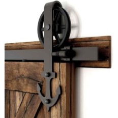 Reaping set for sliding doors 201cm Vintage wood Big wheel (without doors)