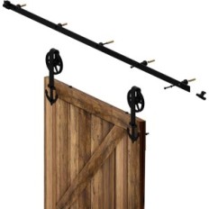 Høste sett for skyvedører 201cm Vintage Wood Big Wheel (uten dører)