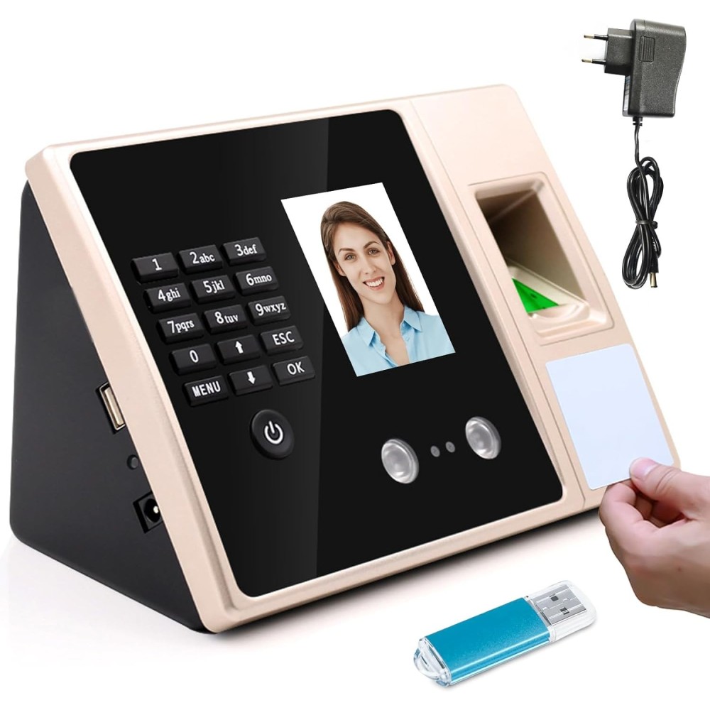 Gravador de tempo biométrico usado / incompleto com leitor de linha