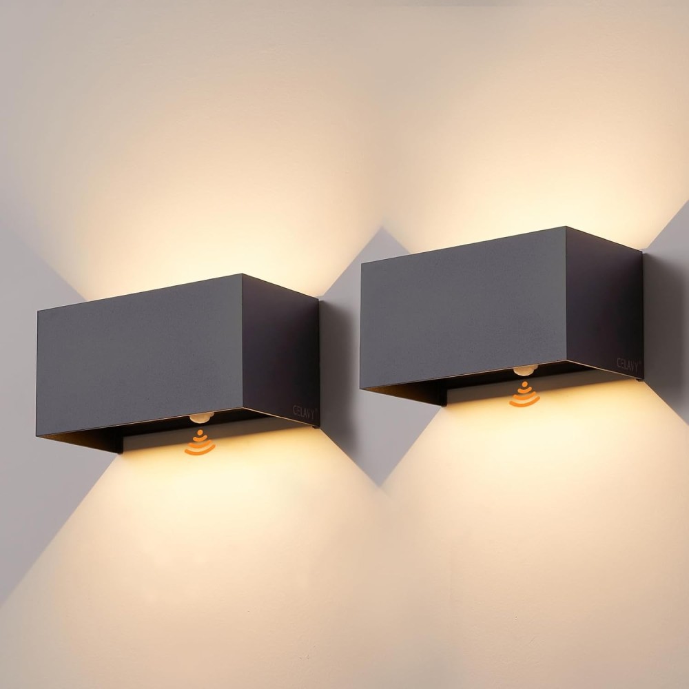 LED Outer lamp CELAVY 2 pcs. Anthracite with IP65 movement sensor