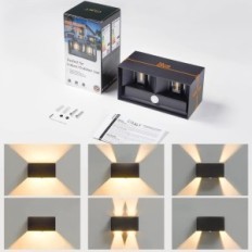 LED Outer Lamp Celavy 2 st. Antracit med IP65-rörelsesensor