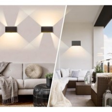 Lampada esterna a LED CELAVY 2 PCS. Antracite con sensore di movimento IP65