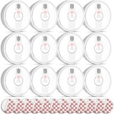 Sensor de humo y alarma contra incendios PUTOGESAFE 206C Detectores de humo 10 años 12 PCS.