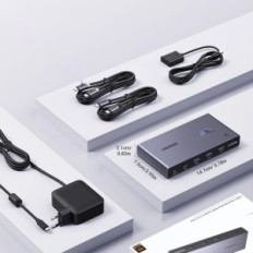 USB-C switch KVM UGREEN CM732 2XPC 2xmonitory, USB 3.0 Exhibition