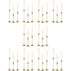 Kovový svícen Zlatý Romadedi 10x3 kusů (30 kusů) 15/18.5 / 23,5 cm