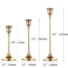 Candeliere in metallo Golden Romaditi 10x3 pezzi (30 pezzi) 15/18,5 / 23,5 cm