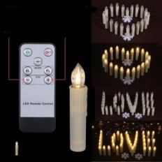 LED candles with a pulley remote. 40pcs. Blanc chaud pour arbre de Noël et décoration