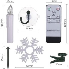 LED candles with a pulley remote. 40pcs. Blanc chaud pour arbre de Noël et décoration