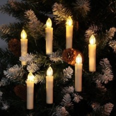 LED candles with a pulley remote. 40pcs. Blanc chaud pour arbre de Noël et décoration
