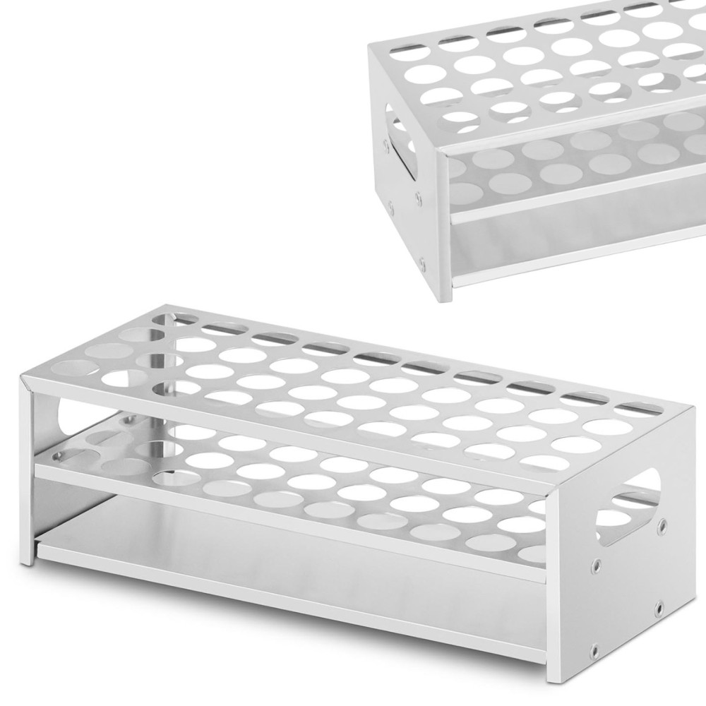 Alumiiniumkatsetorude laboratoorse statiivi. 22,5 mm 40 kohta Alumiiniumkatsetorude laboratoorse statiivi. 22,5 mm 40 kohta