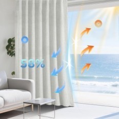 Bleichen Vorhänge Joydeco 2x140x220 cm 100% Undurchsichtiges Leinen Thermo