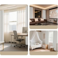 Fényező függönyök Joydeco 2x140x220 cm 100% átlátszatlan vászon termo