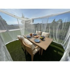 Giardino Mosquitoere 3x3m Bianco sulla terrazza Portico gazeban contro Owadom
