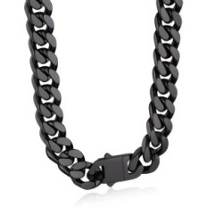 Használt férfi nyakkendő Bandmax acél 12mm Miami kubai fekete 20mm