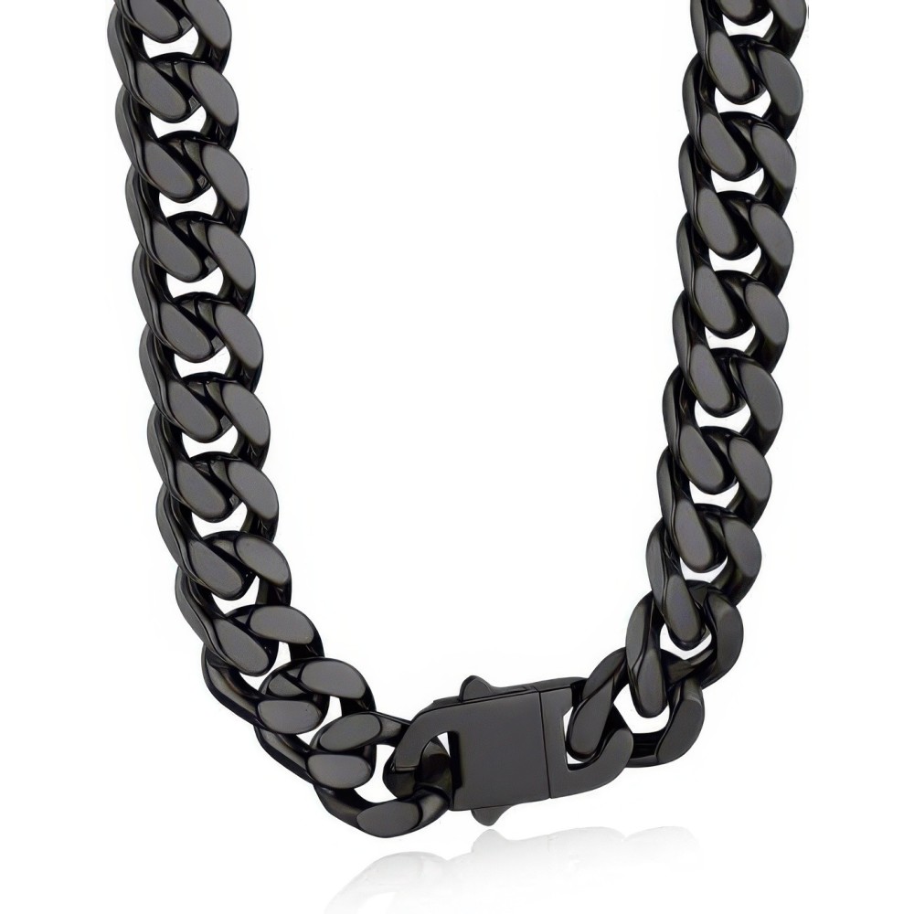 Použitý Bandmax Steel Náhrdelník 12mm Miami kubánské černé 20mm