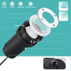 Faróis de piso de Goodia 4 pcs. Gu10 IP67 ajustável 3 em branco quente