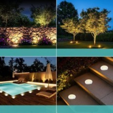 Faros del piso de Goodia 4 piezas. GU10 IP67 ajustable 3 en blanco cálido