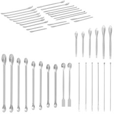 Laboratórne lyžičky Spachtle oceľové set 22 prvkov