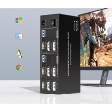 Stikalo KVM TJCXELE HDMI + DP 2 PC 3 USB 3.0 Monitorje razstave