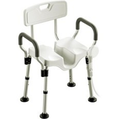 Silla de ducha de Littney usada con respaldo y reposabrazos de la inversión