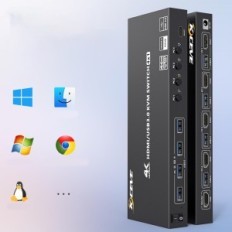 KVM USB 3.0 Switch 4-Port HDMI 4 Tietokoneet 1 Monitor 4k @ 60Hz 4 USB KC-KVM401A