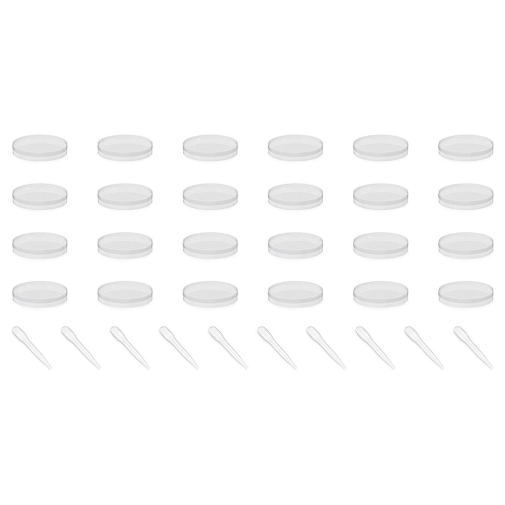 Escala lamboratória de Petri 90 x 15 mm Set 24 PCs. Pipetas 10 pcs.