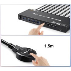 KVM USB 3.0 Switch 4-Port HDMI 4 Datamaskiner 1 Monitor 4K @ 60Hz 4 USB KC-KVM401A